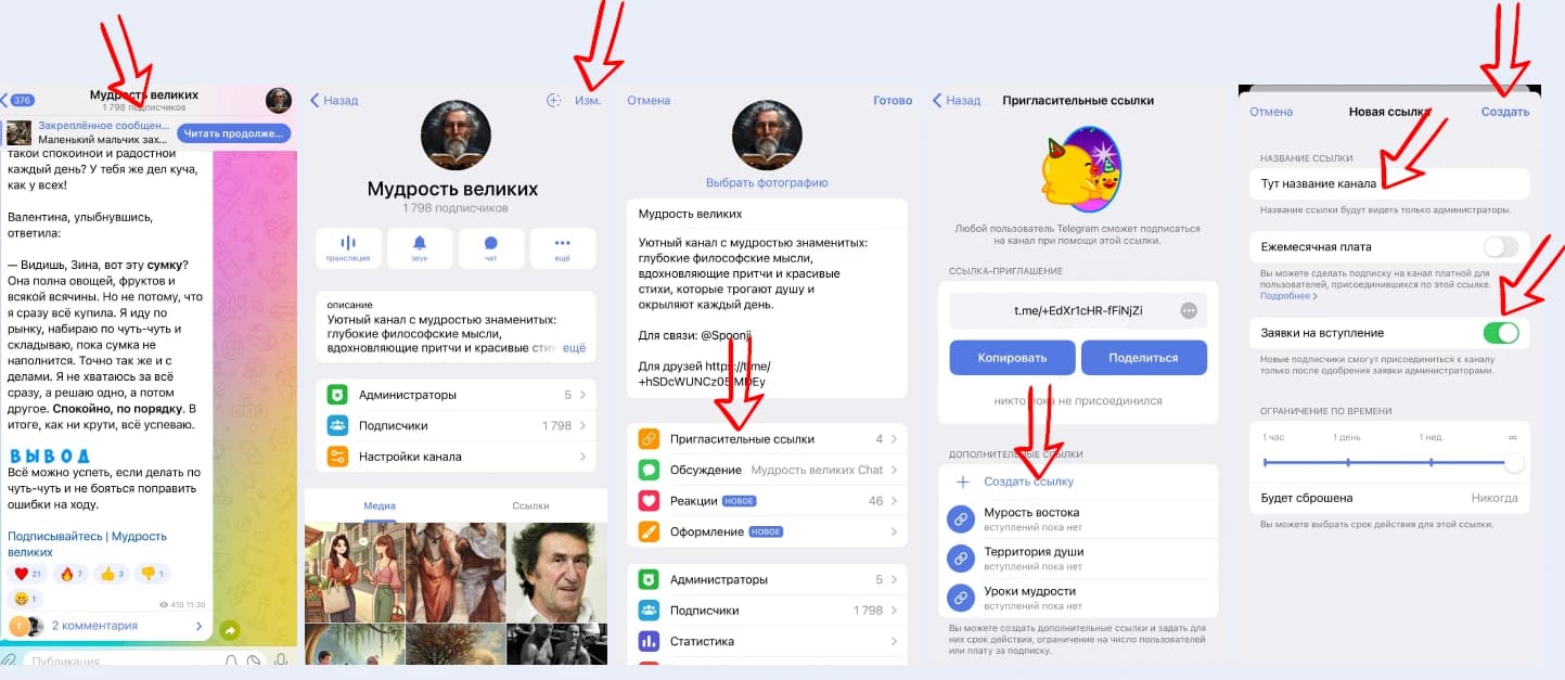 Создание отдельной пригласительной ссылки в Телеграме для учёта рекламного размещения